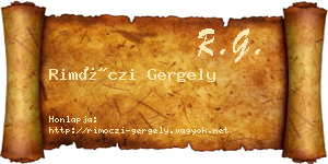 Rimóczi Gergely névjegykártya